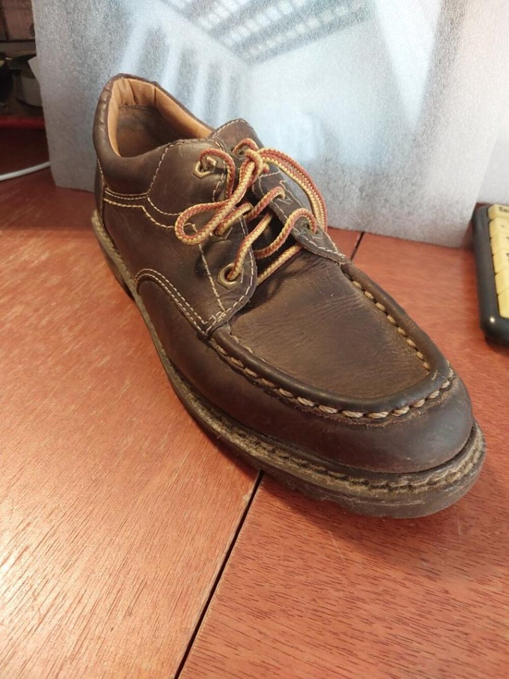 Vintage Randi Women Boat Shoe Moc-Toe Stitching & Thick Lug Soles Brown Size 9 M